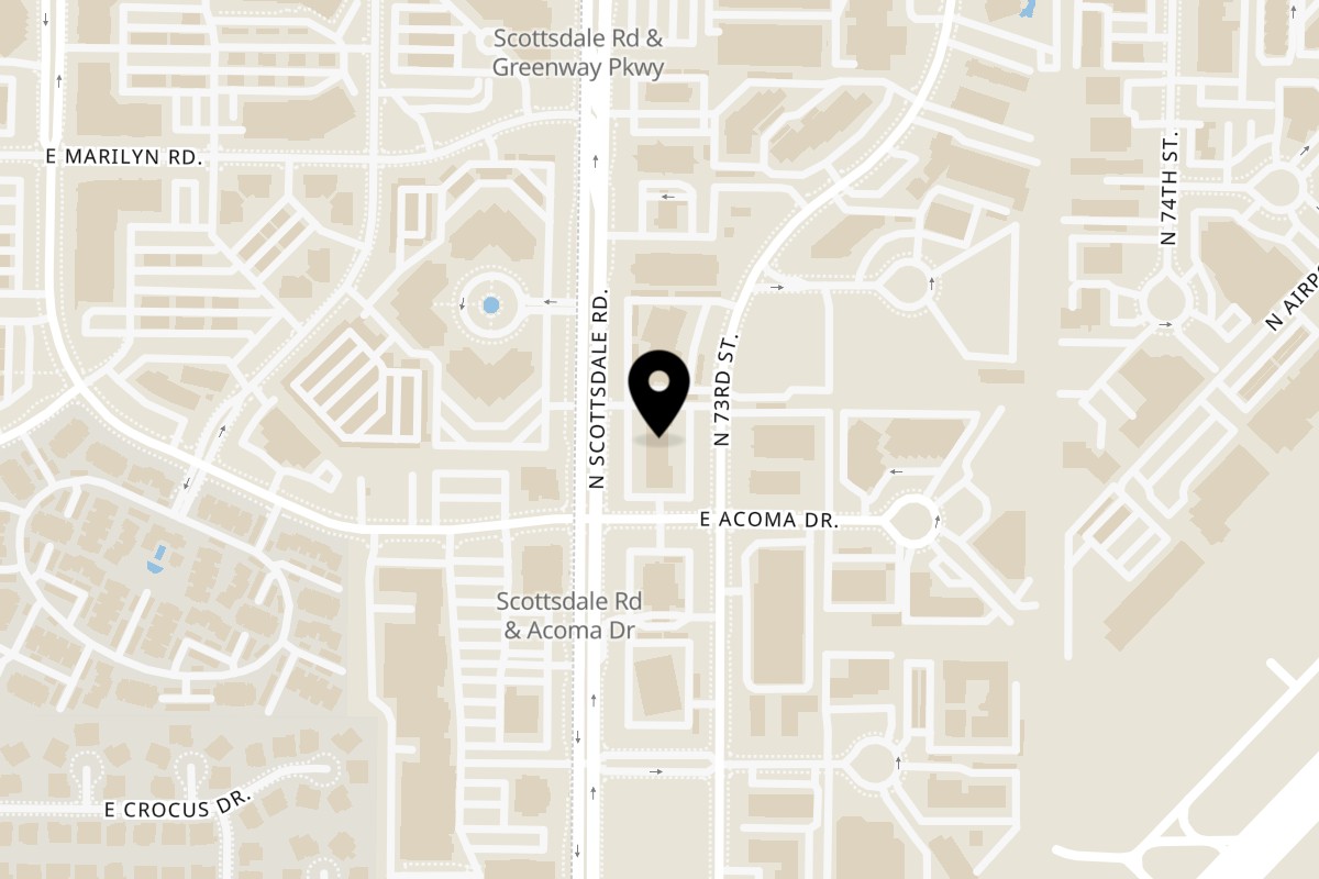 Map showing the location of Wagyu Smashburgers & Tacos on 14601 N Scottsdale Rd #110 in Scottsdale